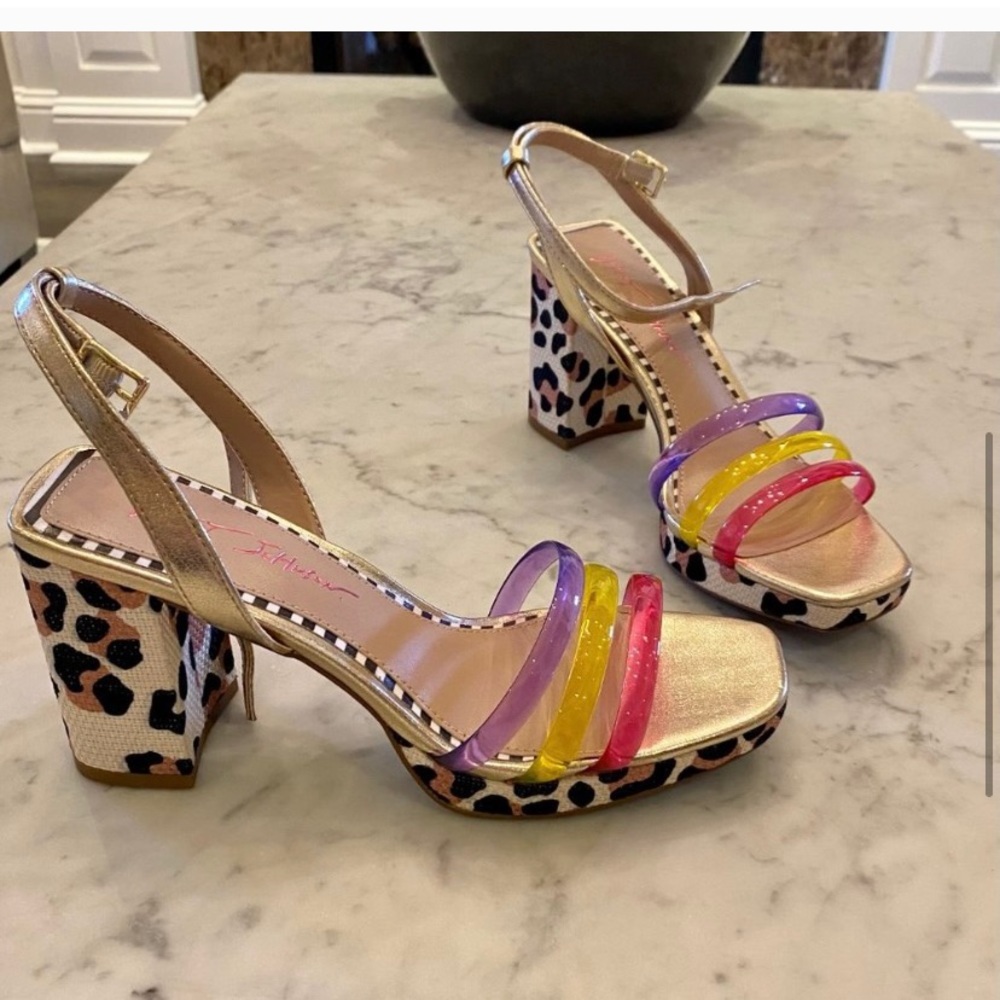 Betsey Johnson Roni Cheetah Platform Sandal 8 LN